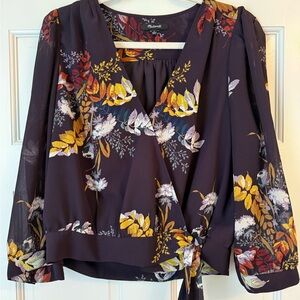 Floral Wrap Top - Multicolor